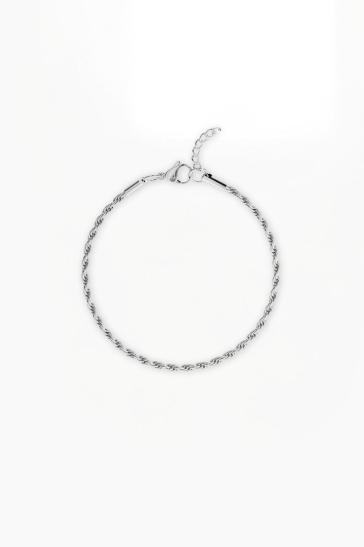 Bracelet en corde - 3 mm - (argent)