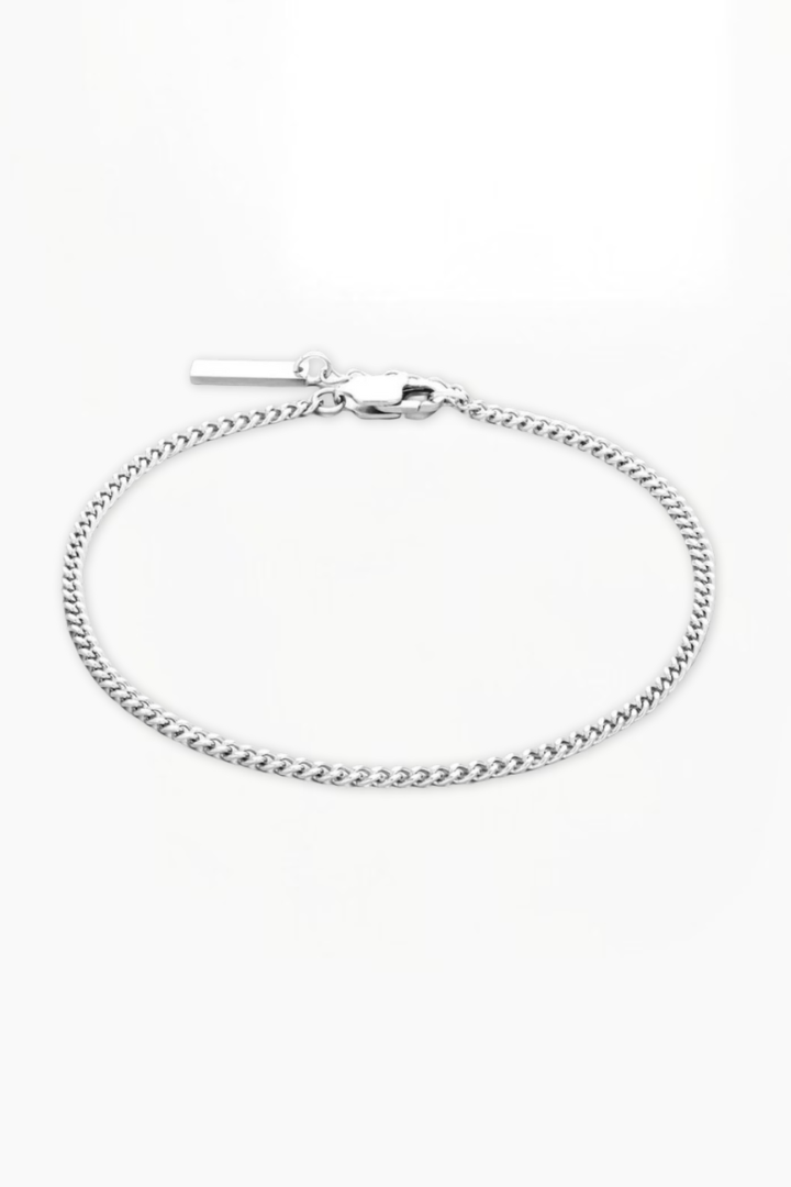 Bracelet cubain - 2 mm - (Argent)