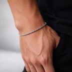 Bracelet en corde - 3 mm - (argent)